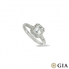 White Gold Emerald Cut Diamond Ring 1.08ct F/VS1